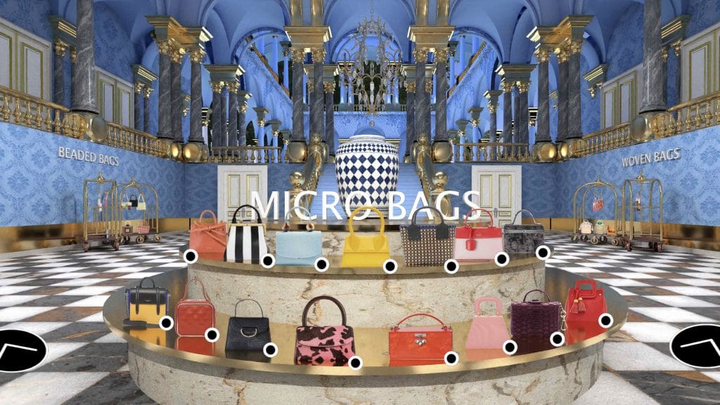 virtual store displaying the microbag trend with a variety of products