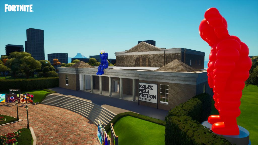 Contemporary artist KAWS and art gallery Serpentine worked with Fortnite to unveil their NEW FICTION collaboration