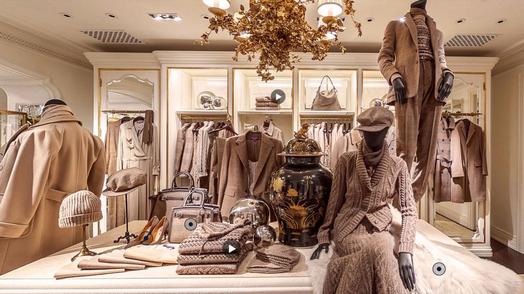 image of the a Ralph Lauren virtual experience, a stoppable, photographed version of a real Ralph Lauren store accessible from anywhere in the world
