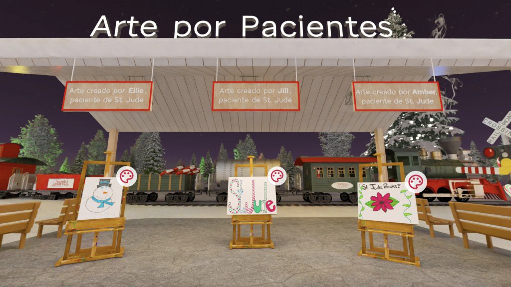 virtual store accessibility highlighted with the multilingual options, turning the text within the experience from English to Spanish (and vice versa) with the click of a toggle